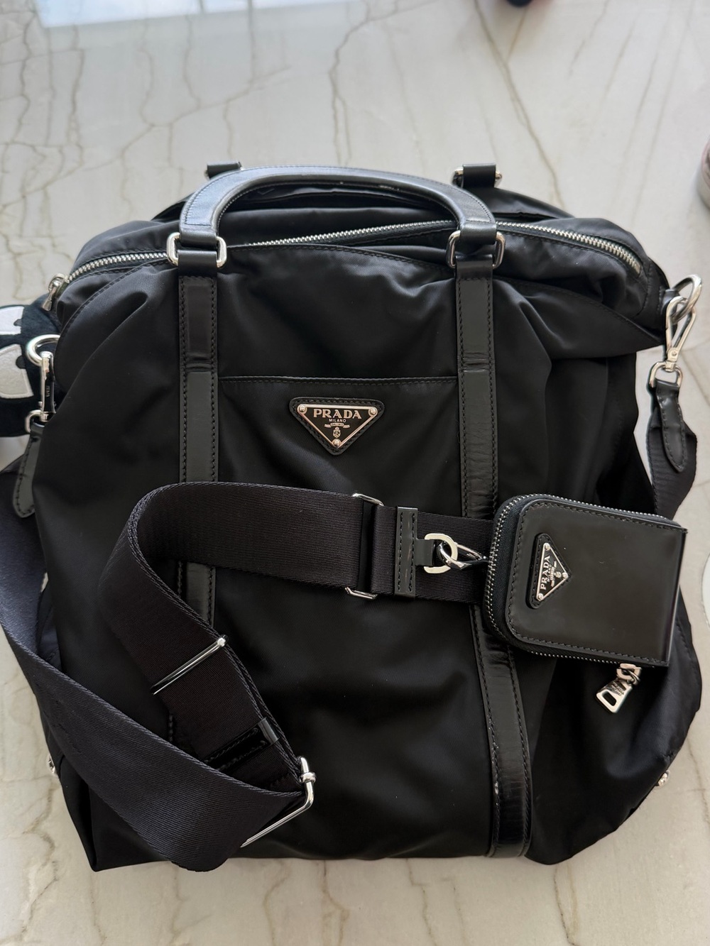 Prada Black Nylon Travel Tote